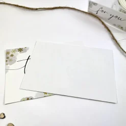 5 - 100 Stück Dankeskarte GELB Paketbeileger A6 schlichte Danksagungskarten Blümchen floral beschriftbar Karten