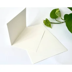 3 - 50 Stück Karten wahlweise mit Umschlag Klappkarten aus Kraftpapier cremeweiß