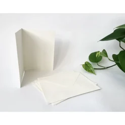 3 - 50 Stück Karten wahlweise mit Umschlag Klappkarten aus Kraftpapier cremeweiß