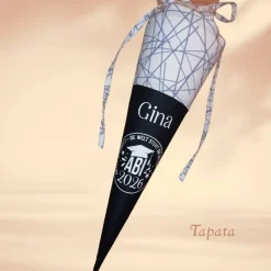 2026 Abi, Abitur - Schulabschluss Abschlusstüte - Querstreifen weiß