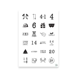 24 Adventskalender Zahlen Button Pins, Ruhrpott | Wiederverwendbare Adventskalenderzahlen