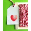 24 Adventskalenderzahlen Anhänger tags, HERZ rosa pink rot, Adventskalender Bäckergarn, bunt-mixx