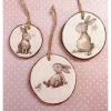 3 Anhänger aus Holzscheiben, Hasen, Häschen, Ostern