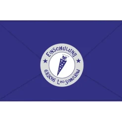 15 Aufkleber | Einschulung - Schultüte mit Sternchen - grau blau - personalisierbar