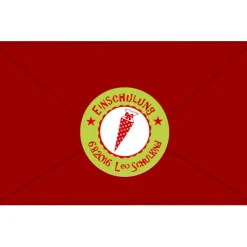 15 Aufkleber | Einschulung - Schultüte mit Pünktchen - grün rot - personalisierbar