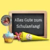 15 Aufkleber | "Schulkind" - Mädchen mit Zuckertüte | Schulanfang, Aufkleber zur Einschulung mit Schultüte