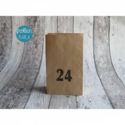 24 bestempelte Papiertüten, Adventskalender aus der Manufaktur Karla