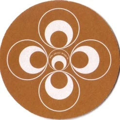 10 Bierdeckel Beach Balls, 60er Jahre Kreise, beidseitig mit graphischem Muster bedruckt