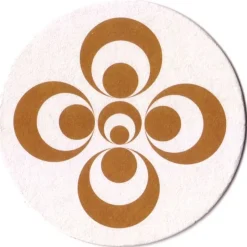 10 Bierdeckel Beach Balls, 60er Jahre Kreise, beidseitig mit graphischem Muster bedruckt