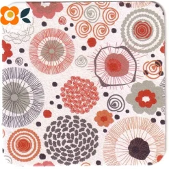 10 Bierdeckel Hippie Scandi Blumenmix, 60er Flower-Power Phantasieblumen