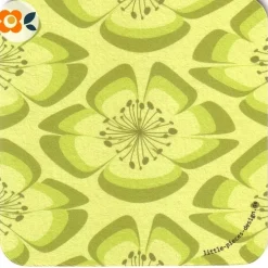 10 Bierdeckel Retrospots, Untersetzer für Getränke mit 70er Muster und Retroblüte in Grüntönen