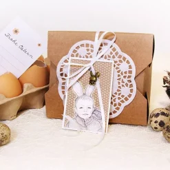 10 Boxen+Geschenkanhänger "Hasenkind" /// ABVERKAUF