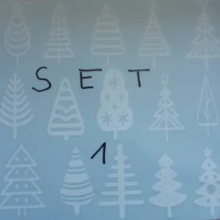 15 Bäume Weihnachten im skandivaschen Stil , minimalistische Fensteraufkleber