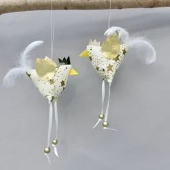 2 Christbaumschmuck-Hühner *crazy Christmas-Chicken*  Weihnachtsdeko, Stoffhühner für Weihnachten