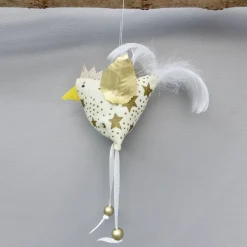 2 Christbaumschmuck-Hühner *crazy Christmas-Chicken*  Weihnachtsdeko, Stoffhühner für Weihnachten