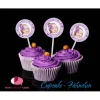 24 Cupcake Deko Aufkleber | Little Princess - Schmetterlinge - personalisierbar mti eigenem Foto