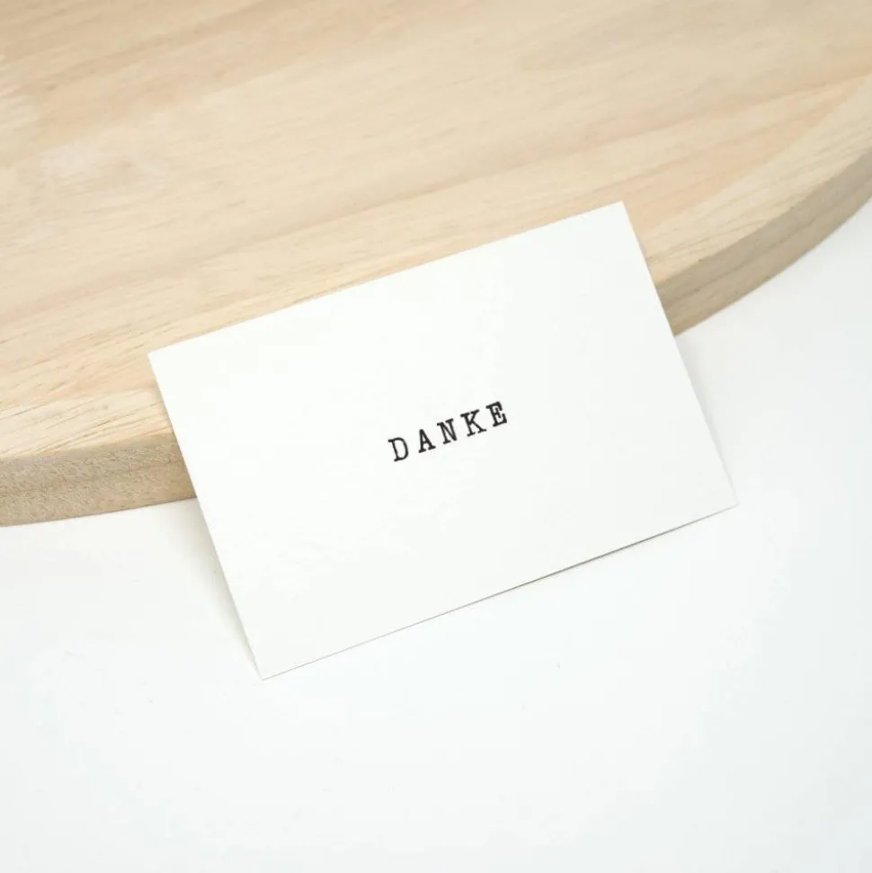 50 Danke Kärtchen Vintage Minimalistisch | Schwarz weiß | Dankeskarten klein | Handgestempelt | Mini Dankekarten