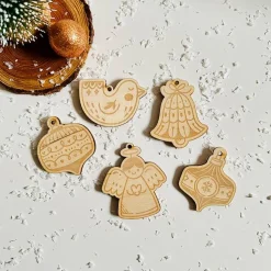 5 Deko-Anhänger Hygge, Holz, Geschenkanhänger