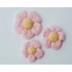 * DEKOBLUMEN * ZARTROSA * 3 STÜCK * 100 % WOLLE * HANDGEARBEITET * NADELFILZ * ZUR DEKORATION *