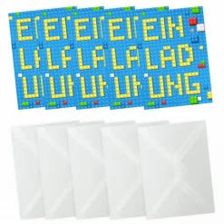 10 Einladungskarten Bauklötze Bausteine Bricks inkl. 10 transparenten Briefumschlägen Kindergeburtstag Mädc