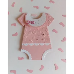 10 Einladungskarten zur Taufe, Babybody-Karten zum aufklappen