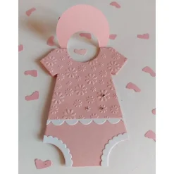 10 Einladungskarten zur Taufe, Babybody-Karten zum aufklappen