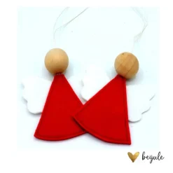 3 Engel (klein) aus Filz und Holz