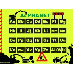 3 er Schulset - NEON | A4 Stundenplan + Lernposter: Baustelle - wiederbeschreibbar