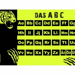 3 er Schulset - NEON | A4 Stundenplan + Lernposter: Tiger - wiederbeschreibbar