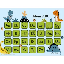 3 er Set  A4 Stundenplan + Lernposter  | Kleine Dinos - blau