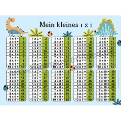 3 er Set  A4 Stundenplan + Lernposter  | Kleine Dinos - blau
