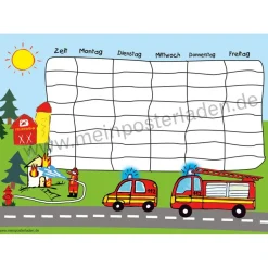 3 er Set  A4 Stundenplan + Lernposter  | Feuerwehr