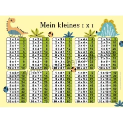 3 er Set  A4 Stundenplan + Lernposter  | Kleine Dinos - gelb
