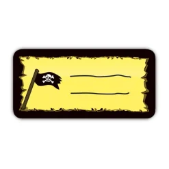 4 er Set  A4 Stundenplan + Lernposter + Heftaufkleber  | Pirat - gelb