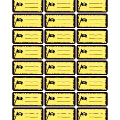 4 er Set  A4 Stundenplan + Lernposter + Heftaufkleber  | Pirat - gelb