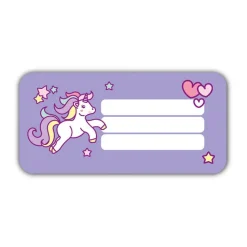 4 er Set  A4 Stundenplan + Lernposter + Heftaufkleber  | Einhorn - lila