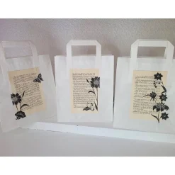 3 er Set Geschenktüten mit alter Buchseite 