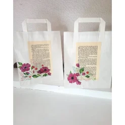 2 er Set Geschenktüten mit alter Buchseite 