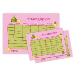 3 er Set Stundenpläne | Frosch - rosa