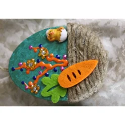 2 er-Set Ostereier KÜKEN Collage Acrylmalerei auf einem flachen Pappmachè-Ei Künstler-Ei Osterei Osterdeko Osterkunst