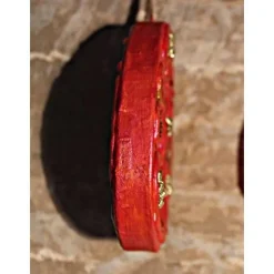 2 er-Set Ostereier ROTGOLD  Collage Acrylmalerei auf einem flachen Pappmachè-Ei Künstler-Ei Osterdeko