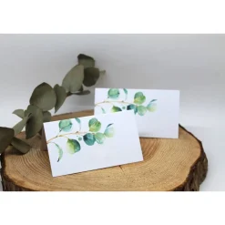 0,28 Euro / Stück Namensschild Platzkarten Tischplan Hochzeit Taufe Eukalyptus 25 Stück zum selbst beschriften