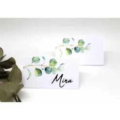 0,28 Euro / Stück Namensschild Platzkarten Tischplan Hochzeit Taufe Eukalyptus 25 Stück zum selbst beschriften