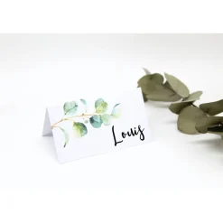 0,28 Euro / Stück Namensschild Platzkarten Tischplan Hochzeit Taufe Eukalyptus 25 Stück zum selbst beschriften