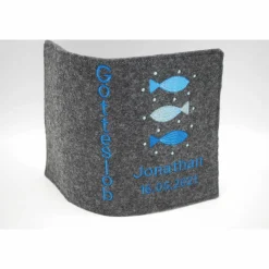 3 Fische Gebetbuch Hülle Geschenk Kommunion Firmung Rosenkranz religiös personalisier