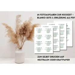64 Fotoaufgaben zur Hochzeit als PDF Download | Olivenzweig | Spiel für Hochzeitsgäste | Fotobox Aufgaben | Spielidee