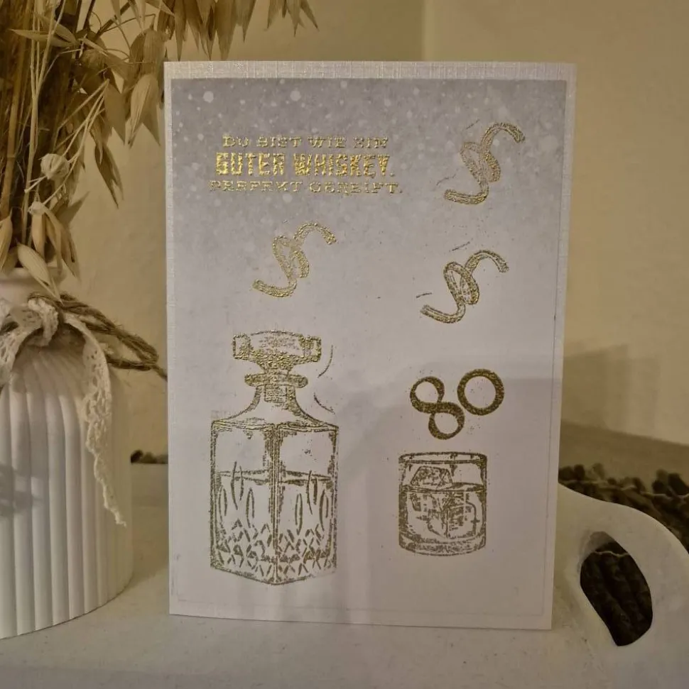 80. Geburtstag / Geburtstagskarte /Whiskeyflasche Design /Whiskey-Liebhaber Geschenk / Geschenk