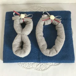 80. Geburtstag Frau Mann Jahreszahl 80 Geschenk runder Geburtstag Jubiläum Handtuch
