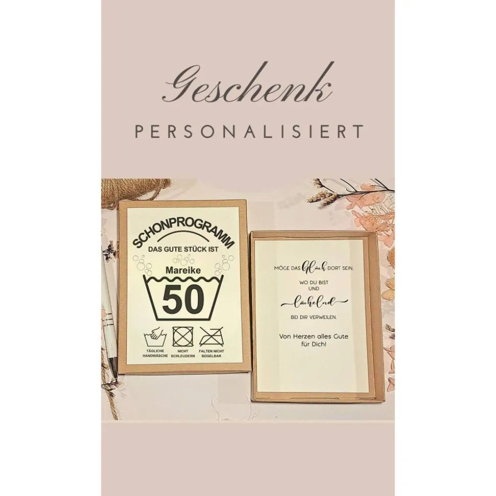 50. Geburtstag Geldgeschenk Box – Humorvolle Geschenkidee mit Karte & Leinensäckchen