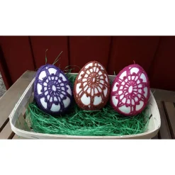 3 große umhäkelte Ostereier